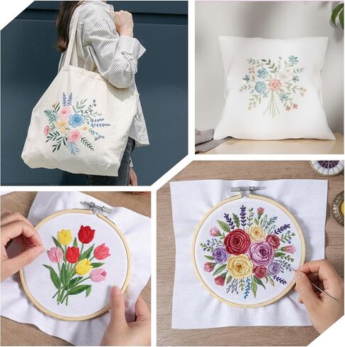 10 Pcs Pre Cut Embroidery Cloth, White Embroidery Fabric Squares Embroidery Cloth Fabric Cross Stitch Cloth for Garment Craft Home Decoration and Sewing DIY Crafts (7.9 × 7.9 inches) in Kuwait