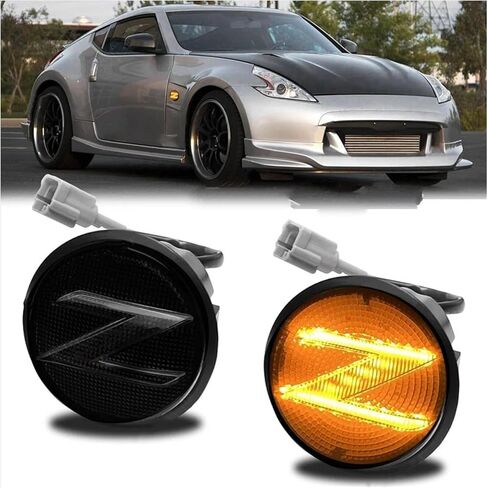 ديناميكية بدوره مصباح إشارة لنيسان ل 350Z ل Z33 2009-2019 ل 370Z ل Z34 سيارة الجانب ماركر بدوره أضواء الإشارة مرآة الرؤية الخلفية المؤشر in Kuwait