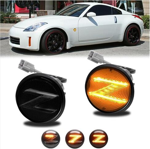 ديناميكية بدوره مصباح إشارة لنيسان ل 350Z ل Z33 2009-2019 ل 370Z ل Z34 سيارة الجانب ماركر بدوره أضواء الإشارة مرآة الرؤية الخلفية المؤشر in Kuwait