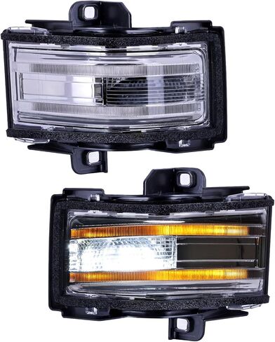مصابيح إشارة الانعطاف الأمامية للمرآة OKLPF متوافقة مع 2015-2024 Ford F150 F250 F350 F450 F550، استبدال FL34-13B382-CA FL34-13B381-CC مرآة سحب الباب إشارة تشغيل مجموعة ضوء العدسة الواضحة in Kuwait