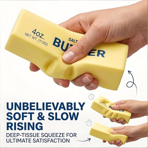 Slow Rebound Cute Butter Squeeze Stress Balls,2026 New Squeeze Ball Realistic Butter Stick Soft Squeeze Toys,Butter Squishy Relief Fidget Toys,Slow Rebound Stress Relief Toy Gifts in Saudi Arabia