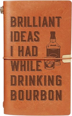 Bourbon Gifts for Men, Leather Journal Notebook, Gifts for Bourbon Lovers, Whiskey Lovers, Engraved Refillable Journal Sketchbook, Lined Planner, Travel Notebook in Saudi Arabia