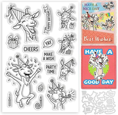 Reusable Metal Frame Cutting Dies and Clear Silicone Stamps for Card Making Party Birthday Celebration Blessings Words Design, Embossing Stencils Card Making Supplies for DIY Scrapbooking in Saudi Arabia