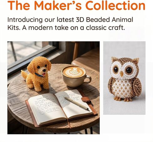 Zoxksho Beaded Animal Kit - Tiny 3D Beaded Animal DIY Kit, Embroidery Making Kit for Beginners for Adults with Instructions, Storage Box (Bouquet 01) in Saudi Arabia