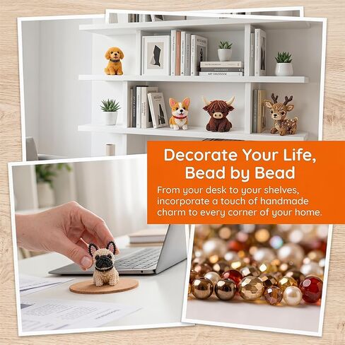 Zoxksho Beaded Animal Kit - Tiny 3D Beaded Animal DIY Kit, Embroidery Making Kit for Beginners for Adults with Instructions, Storage Box (Bouquet 01) in Saudi Arabia