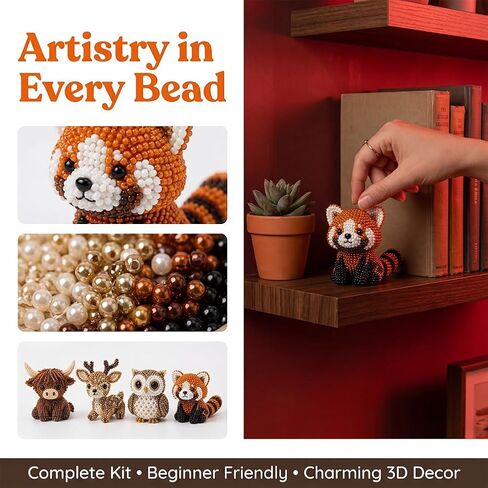 Zoxksho Beaded Animal Kit - Tiny 3D Beaded Animal DIY Kit, Embroidery Making Kit for Beginners for Adults with Instructions, Storage Box (Bouquet 01) in Saudi Arabia