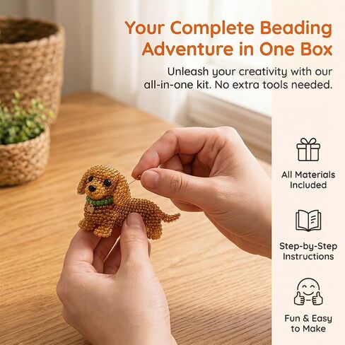 Zoxksho Beaded Animal Kit - Tiny 3D Beaded Animal DIY Kit, Embroidery Making Kit for Beginners for Adults with Instructions, Storage Box (Bouquet 01) in Saudi Arabia
