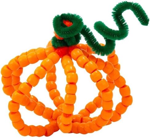 Fun Express Chenille Stem & Pony Bead Pumpkin Craft Kit - 12 Pc. in Kuwait