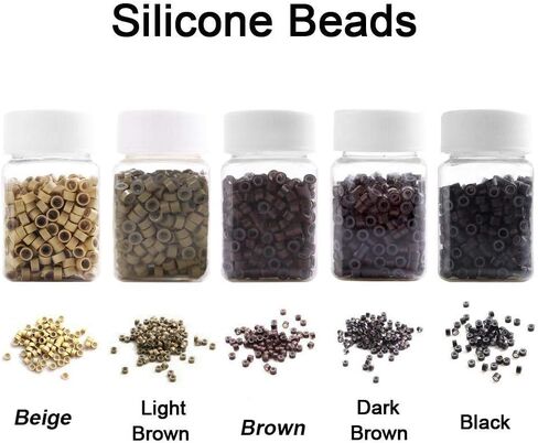 500Pcs Silicone Micro Link Rings 5mm Lined Beads for Hair Extensions, Aluminum Micro Links Beads Tool for I Tip Hair Extensions, No Damage Hair Extension Tools Accessories (500Pcs, Wine Red) in Saudi Arabia