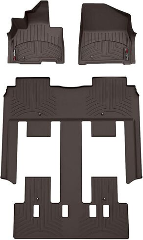 بطانات أرضية مخصصة من WeatherTech لسيارة Kia Carnival Hybrid - مجموعة كاملة (441911-1-3)، أسود in Kuwait