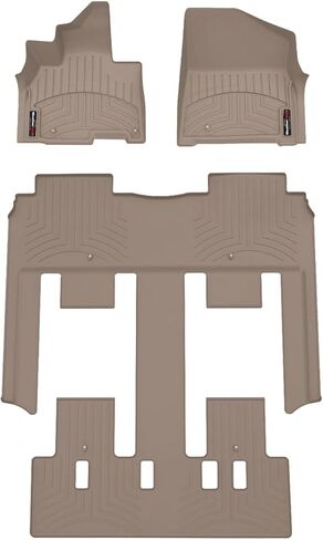 بطانات أرضية مخصصة من WeatherTech لسيارة Kia Carnival Hybrid - مجموعة كاملة (441911-1-3)، أسود in Kuwait