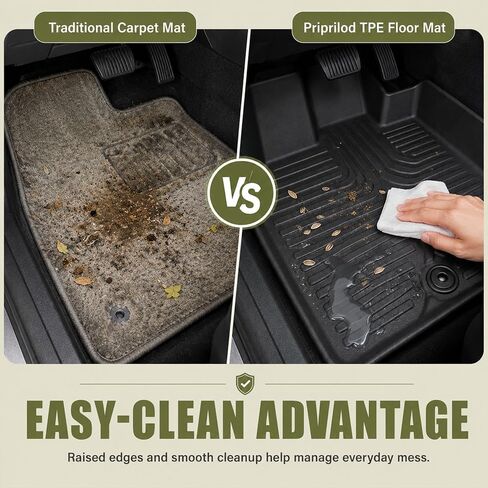 Priprilod Floor Mats Fit for Audi A5/S5 Sedan or Sportback 2018-2025 All Weather Protector TPE Floor Liners Custom Fit Car Mats Non-Slip,Only Sedan or Sportback Models in Kuwait
