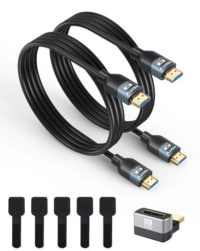 8K HDMI Cable 2-Pack 6FT, 48Gbps Ultra High Speed HDMI 2.1 Cable for Gaming, Support 8K@60Hz/4K@120Hz/2K@240Hz, HDR10+, HDCP2.2&2.3, Dolby, eARC Compatible with TV, Monitor, Roku, Laptop, PS5/4, Xbox in Saudi Arabia