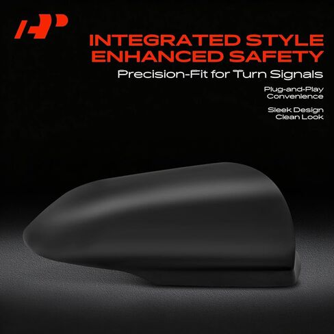 A-Premium Passenger Side Rearview Mirror Cover Cap - Compatible with Hyundai Elantra 2021 2022 2023 - Smooth Black, with Turn Signal Hole in Kuwait