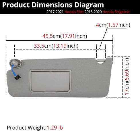 Sun Visor Fits for Honda Pilot 2016-2022 Honda Ridgeline 2018-2025 Left Driver Side with Light Replaces 83280-TG7- A12ZB Gary in Saudi Arabia