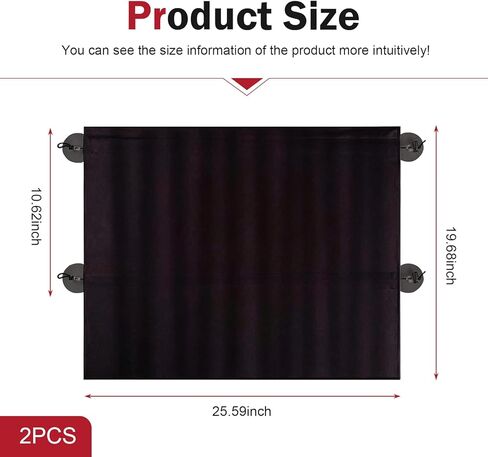 2 PCS Car Side Window Shades, Sun Blocking & Heat Insulation Curtain for Baby, Privacy Protection Blackout Sunshade with Suction Cup, Foldable Cover for Most Cars SUVs Trucks (Black) in Saudi Arabia