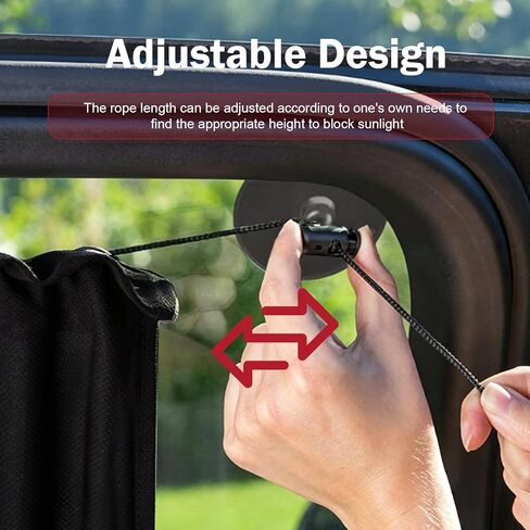 2 PCS Car Side Window Shades, Sun Blocking & Heat Insulation Curtain for Baby, Privacy Protection Blackout Sunshade with Suction Cup, Foldable Cover for Most Cars SUVs Trucks (Black) in Saudi Arabia