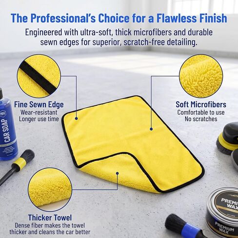 Complete Car Detailing Kit 15 Pieces, Includes Wash Mitt, Microfiber Towels, Wheel Brush, Detail Brushes & Portable Carry Bag in Saudi Arabia