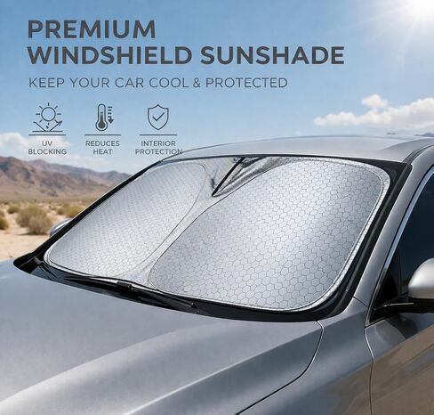 Graphene Coated Windshield Sunshade for Subaru Trailseeker Uncharted 2026, Upgraded Thermal Dissipation Tech, UPF 50+ UV Block, Odorless & Non-Flaking XL in Kuwait