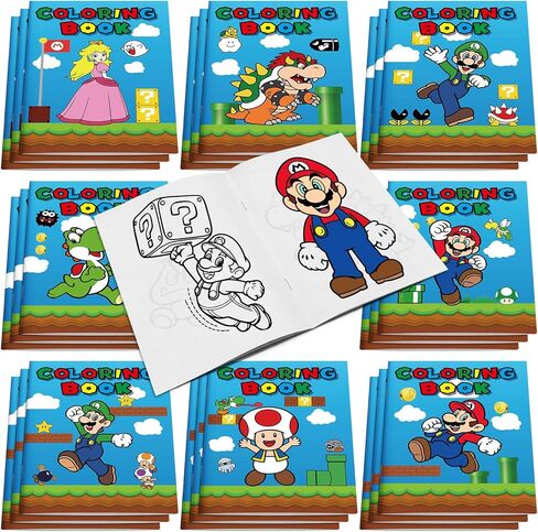 Mario Birthday Party Supplies, 24Pcs Coloring Books for Mario Birthday Party Gifts, Goodie Bag Stuffers, Classroom Rewards, Decorations, 8 Styles in Saudi Arabia