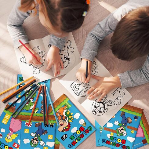 Mario Birthday Party Supplies, 24Pcs Coloring Books for Mario Birthday Party Gifts, Goodie Bag Stuffers, Classroom Rewards, Decorations, 8 Styles in Saudi Arabia