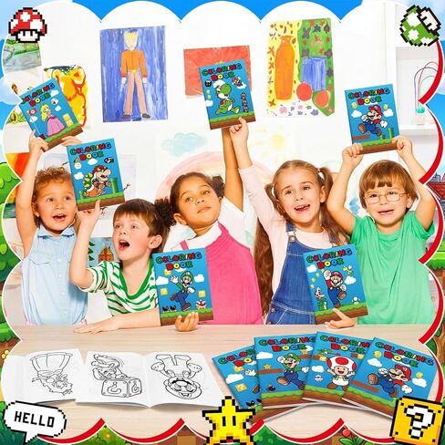 Mario Birthday Party Supplies, 24Pcs Coloring Books for Mario Birthday Party Gifts, Goodie Bag Stuffers, Classroom Rewards, Decorations, 8 Styles in Saudi Arabia