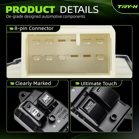 84820-08010 Power Master Window Switch Driver Side for Toyota Tundra 2000-2006 / Tacoma 2001-2011 / Sienna 1998-2000 / Solara 1999-2003 / FJ Cruiser 2007-2011 Replace# 84820-08010 84820-08011 in Saudi Arabia