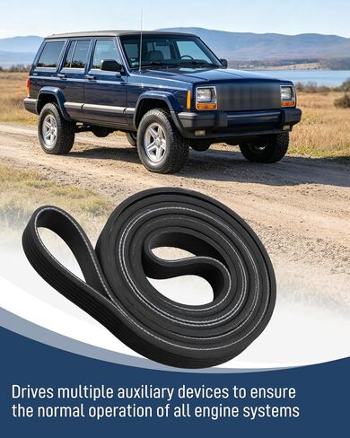 1060910 Serpentine Belt Fit for Jeep Wrangler/Mazda/Ford/Buick/Jaguar/Lincoln/Isuzu Rodeo, 6-Rib, 91" Length in Saudi Arabia