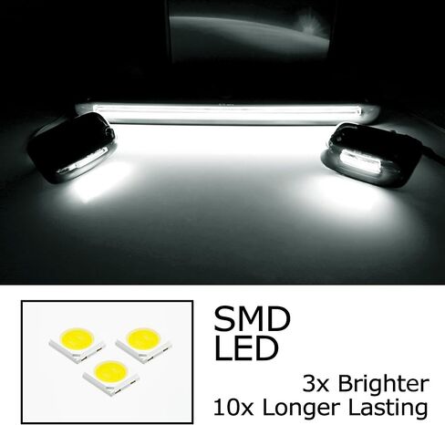 iJDMTOY مجموعة من 3 قطع من عدسات زينون بيضاء كاملة الشريط LED لسقف الكابينة متوافقة مع 2007-2014 Silverado/Sierra 2500 3500 HD in Kuwait