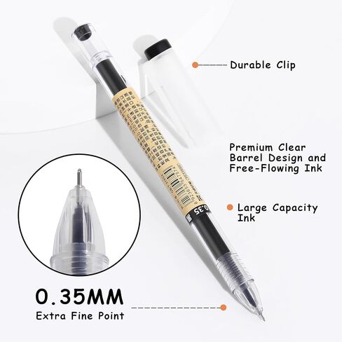 Japanese Style 60 Pack Black Ballpoint Pens Bulk, 0.35mm Extra Fine Point, No Bleed No Smear, Cap Design for School Office Teacher Bulk Buying Wholesale Journaling in Saudi Arabia