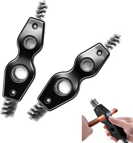 2 PCS Car Battery Terminal Cleaner Spray, 4-in-1 Battery Post Cleaner Brush with Steel Wire, Cleaning Tool for Terminals and Pipes, Universal for Most Cars, Trucks, SUVs (Black) in Saudi Arabia