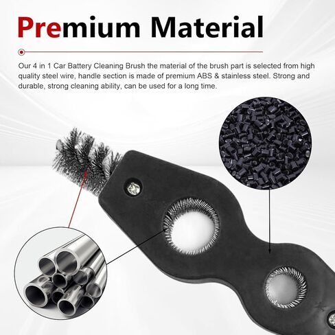 2 PCS Car Battery Terminal Cleaner Spray, 4-in-1 Battery Post Cleaner Brush with Steel Wire, Cleaning Tool for Terminals and Pipes, Universal for Most Cars, Trucks, SUVs (Black) in Saudi Arabia