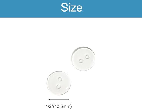 50Pcs Resin Clear Buttons, 1/2 inch(12.5mm) Clear Round Buttons, 2 Holes Shirt Button for Sewing, Clothes, Shirts, Crafts in Saudi Arabia