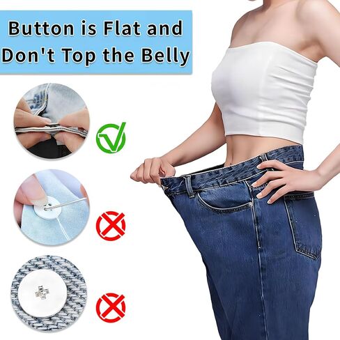 Button Pins for Jeans,No Sew and No Tools Instant Jean Buttons 6 PCS for Loose Jeans,Adjustable in Saudi Arabia