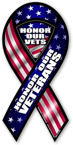 Magnet America Honor Our Veterans 2-in-1 Mini Ribbon Magnet is 4" x 2" Made for Vehicles and Refrigerators in Kuwait