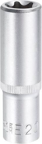 مقبس HARFINGTON E-Torx 1/2 بوصة محرك E20 مقبس توركس خارجي عميق CR-V فولاذ 6 نقاط مقبس عزم دوران خارجي نجمة مقبس بت أنثى لإصلاح السيارات والصيانة المنزلية DIY صناعة يدوية in Kuwait