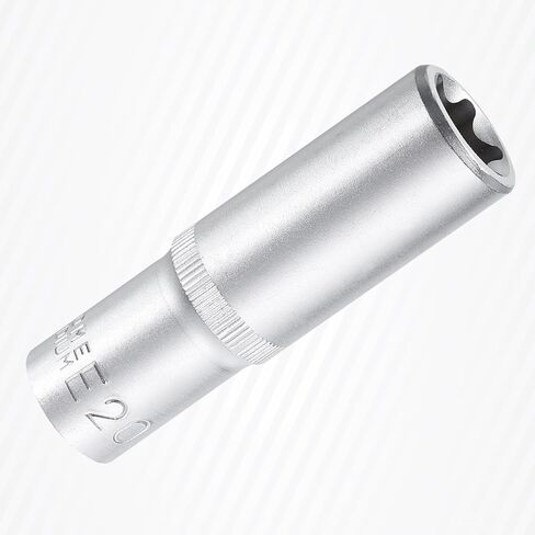 مقبس HARFINGTON E-Torx 1/2 بوصة محرك E20 مقبس توركس خارجي عميق CR-V فولاذ 6 نقاط مقبس عزم دوران خارجي نجمة مقبس بت أنثى لإصلاح السيارات والصيانة المنزلية DIY صناعة يدوية in Kuwait