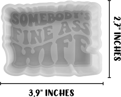 Somebody’s Fine Ass Wife Car Freshie Silicone Mold 3.9x2.7x0.8" Inappropriate Wifey Fiance Ex Wife Spoiled Aroma Beads Oven Safe in Kuwait