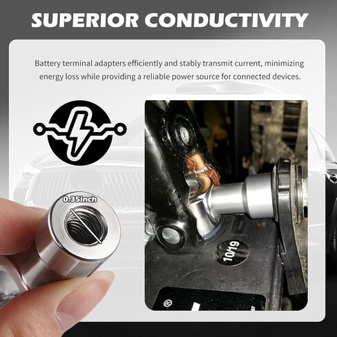 2PCS Car Side Post to Top Post Battery Adapter,Heavy Duty Positive & Negative Battery Posts Adapter,Professional Batteries Side Posts Adapters for Most Cars/Trucks/SUVs in Saudi Arabia