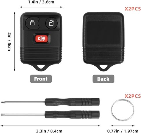 Replacement Key Fob Shell Case, Smart Keyless FitRemote Control housin for 1998 1999 2000 2001 2002 2003 Ford (2 pcs) in Saudi Arabia