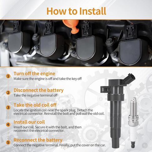 Set of 4 Ignition Coil Pack and Iridium Spark Plugs Compatible with Hyundai Sonata 09-10, Tucson 10-13, Santa Fe 10-12, for Kia for Sorento Sportage 11-13, Forte 10-13, Borrego 09-11 2.4L UF611 in Kuwait