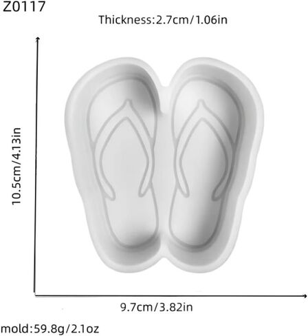 2Pcs Flip-Flops Silicone Mold, for Making Car Freshies, Soap, Resin, Aroma Beads, Rainbow Design Z0117*2 in Kuwait