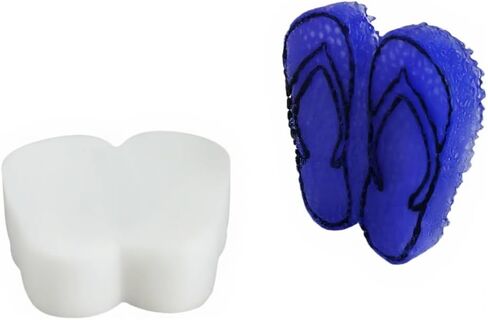 2Pcs Flip-Flops Silicone Mold, for Making Car Freshies, Soap, Resin, Aroma Beads, Rainbow Design Z0117*2 in Kuwait