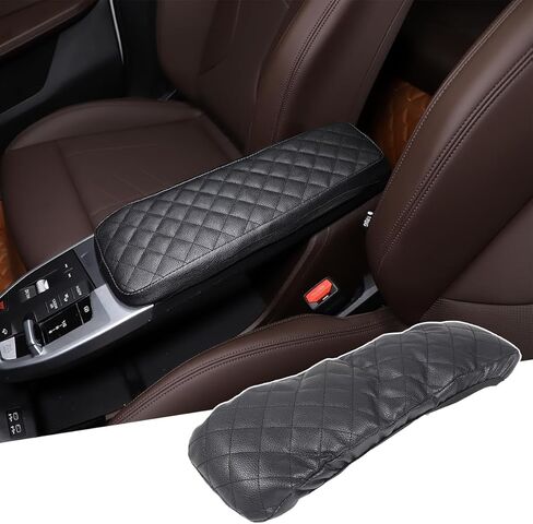 وسادة وحدة التحكم المركزية للسيارة BMW X1 U11 2023-2024 غطاء مسند ذراع السيارة وسادة جلدية مقاومة للماء مسند ذراع السيارة ملحقات حامي صندوق المقعد (أسود) in Kuwait