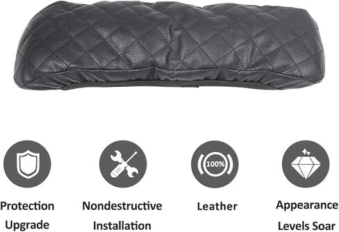 وسادة وحدة التحكم المركزية للسيارة BMW X1 U11 2023-2024 غطاء مسند ذراع السيارة وسادة جلدية مقاومة للماء مسند ذراع السيارة ملحقات حامي صندوق المقعد (أسود) in Kuwait