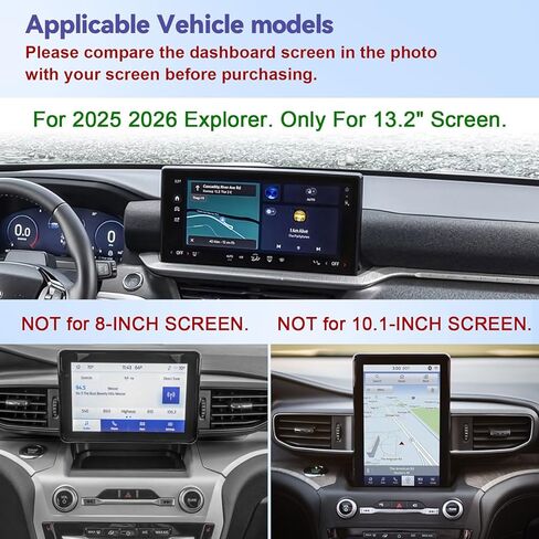 صينية تنظيم تخزين لوحة أجهزة القياس RUNROAD متوافقة مع ملحقات Ford Explorer 2025 2026، صينية وحدة تحكم لوحة أجهزة القياس للمستكشف خلف الشاشة وحامل صندوق تخزين العملات المعدنية، تناسب فقط شاشة 13.2 بوصة in Kuwait