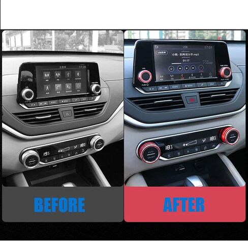 XITER Center Console Knobs AC Air Conditioning Button Audio Function Rear Mirror Knob Switch Cover Trim Compatible with Nissan Altima 2019 2020 2021-2025/Rogue 2021 2022 2023 2024 2025 2026(RED) in Kuwait