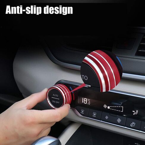 XITER Center Console Knobs AC Air Conditioning Button Audio Function Rear Mirror Knob Switch Cover Trim Compatible with Nissan Altima 2019 2020 2021-2025/Rogue 2021 2022 2023 2024 2025 2026(RED) in Kuwait