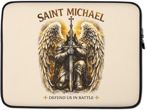 حقيبة الكمبيوتر المحمول ذات رسومات المعركة من Saint Michael Defend Us in Battle in Kuwait
