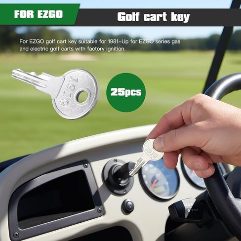 25Pcs Ignition Keys Replace for EZGO Golf Cart Key, Fit for 1981 EZGO and Newer Golf Cart, Reference 17063-G01, 17063G1 in Saudi Arabia